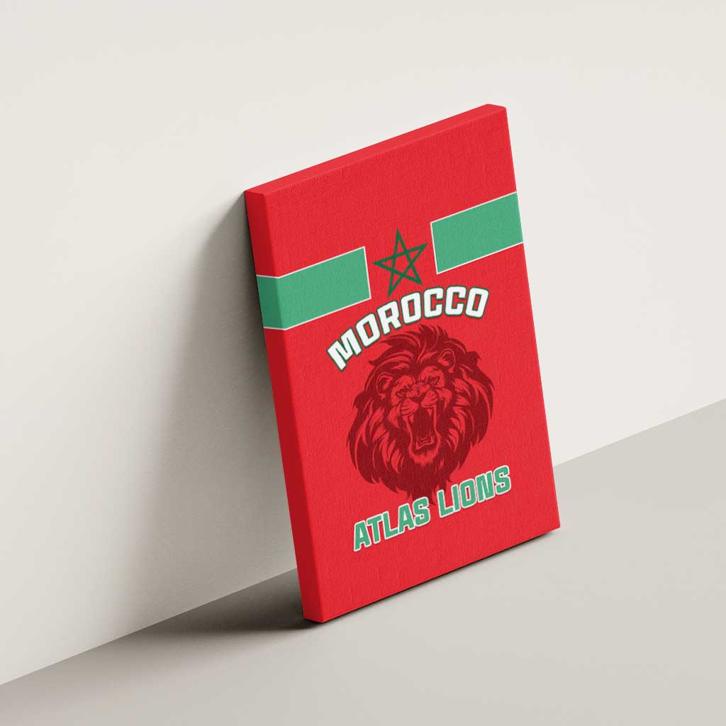 Morocco Football Canvas Wall Art - Go The Atlas Lions