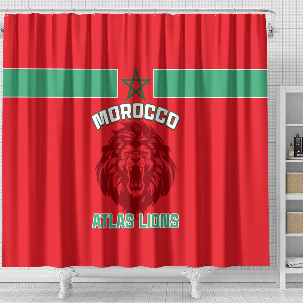 Morocco Football Shower Curtain - Go The Atlas Lions