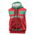 Morocco Football Sleeveless Zip Hoodie - Go The Atlas Lions - African Pride