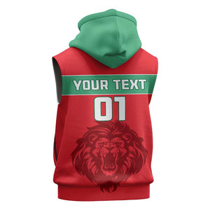 Morocco Football Sleeveless Zip Hoodie - Go The Atlas Lions - African Pride