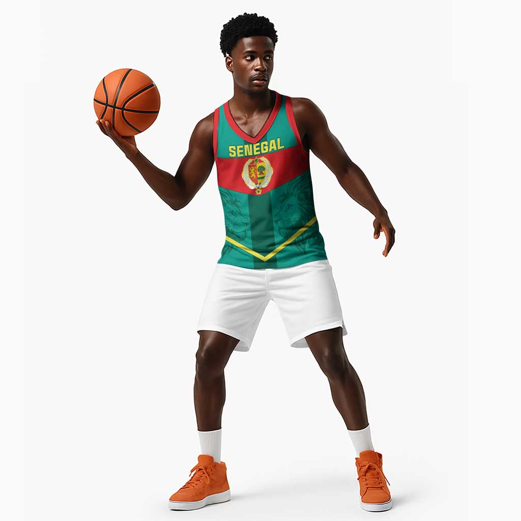 Support the Lions of Teranga - Senegal Football Basketball Jersey - African Pride