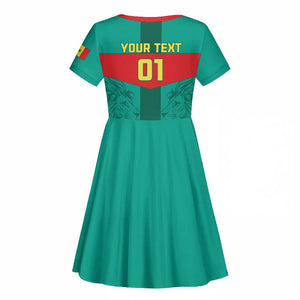 Support the Lions of Teranga - Senegal Football Kid Short Sleeve Dress