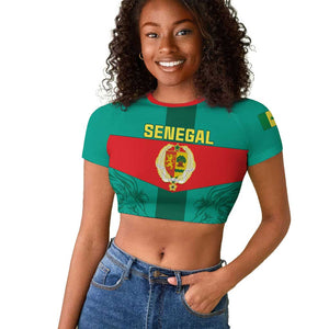 Support the Lions of Teranga - Senegal Football Raglan Cropped T shirt