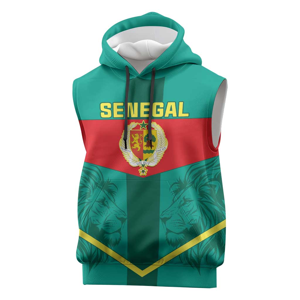 Support the Lions of Teranga - Senegal Football Sleeveless Hoodie - African Pride