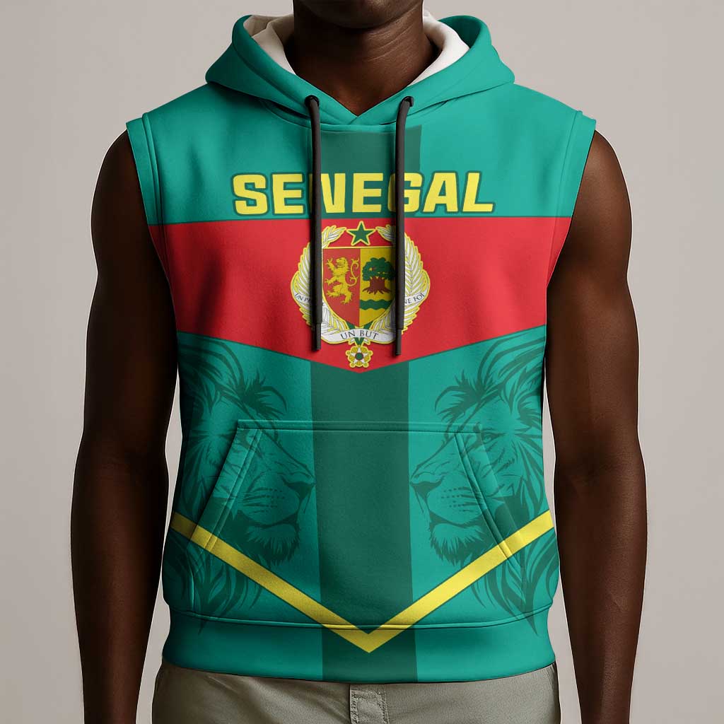 Support the Lions of Teranga - Senegal Football Sleeveless Hoodie - African Pride