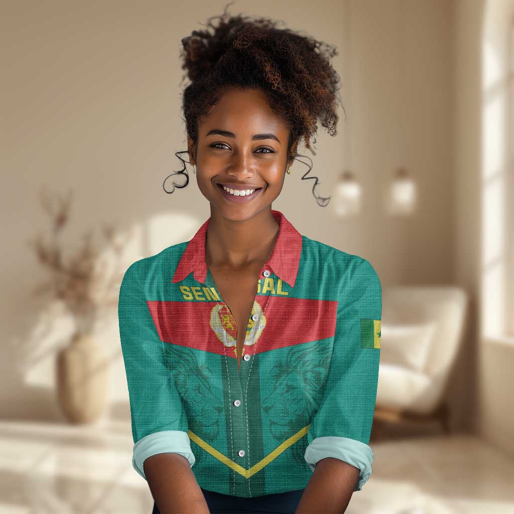 Support the Lions of Teranga - Senegal Football Women Casual Shirt LT01