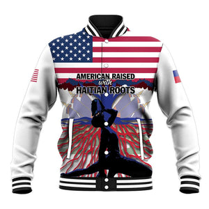 Afro Haiti Heritage Month 2025 Baseball Jacket American Raised With Haitian Roots