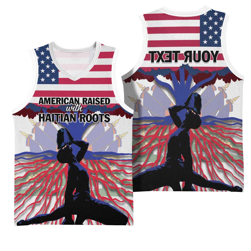 Afro Haiti Heritage Month 2025 Basketball Jersey American Raised With Haitian Roots - African Pride