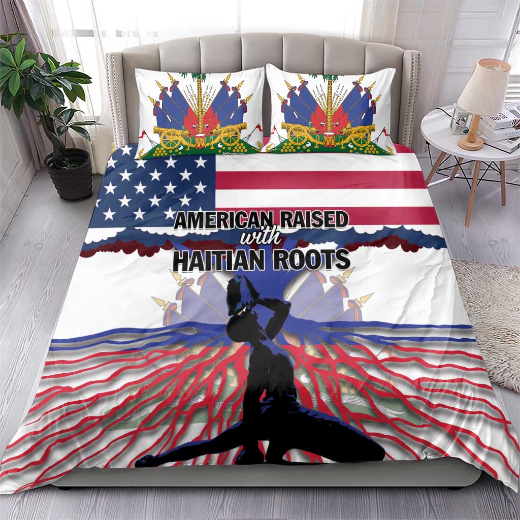 Afro Haiti Heritage Month 2025 Bedding Set American Raised With Haitian Roots