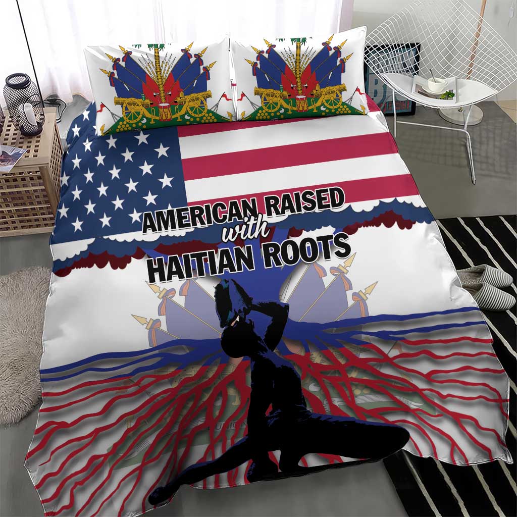 Afro Haiti Heritage Month 2025 Bedding Set American Raised With Haitian Roots