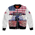 Afro Haiti Heritage Month 2025 Bomber Jacket American Raised With Haitian Roots