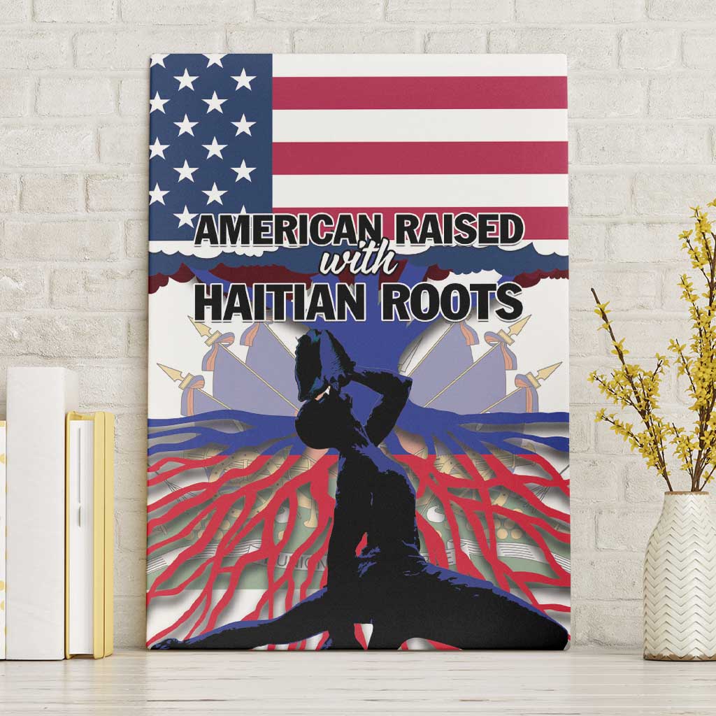 Afro Haiti Heritage Month 2025 Canvas Wall Art American Raised With Haitian Roots