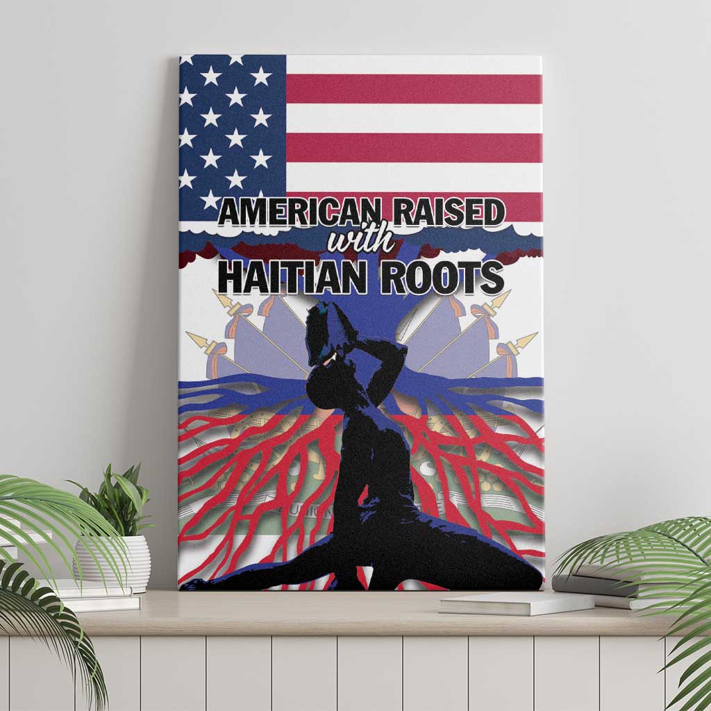 Afro Haiti Heritage Month 2025 Canvas Wall Art American Raised With Haitian Roots