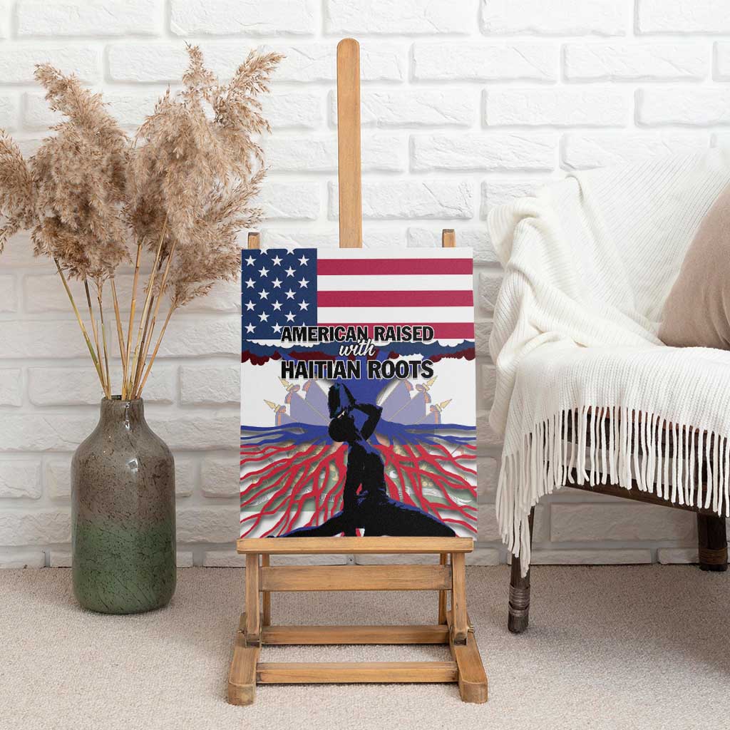 Afro Haiti Heritage Month 2025 Canvas Wall Art American Raised With Haitian Roots