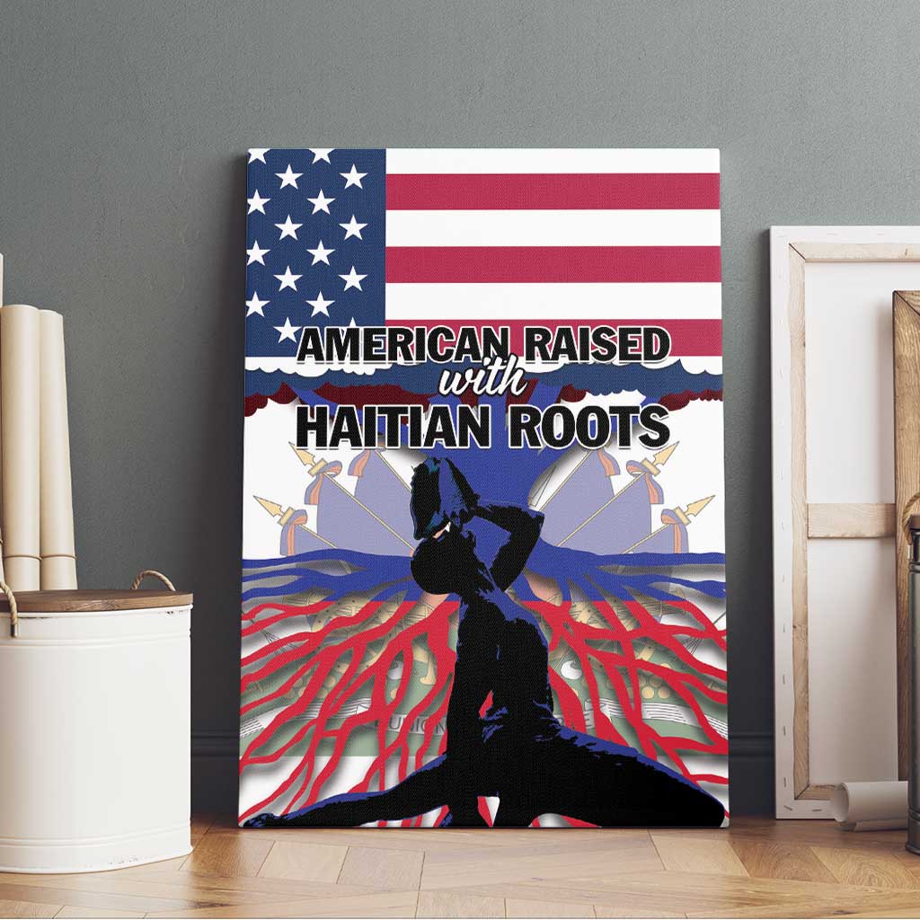 Afro Haiti Heritage Month 2025 Canvas Wall Art American Raised With Haitian Roots