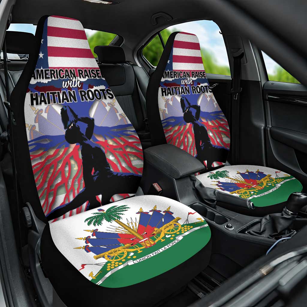Afro Haiti Heritage Month 2025 Car Seat Cover American Raised With Haitian Roots