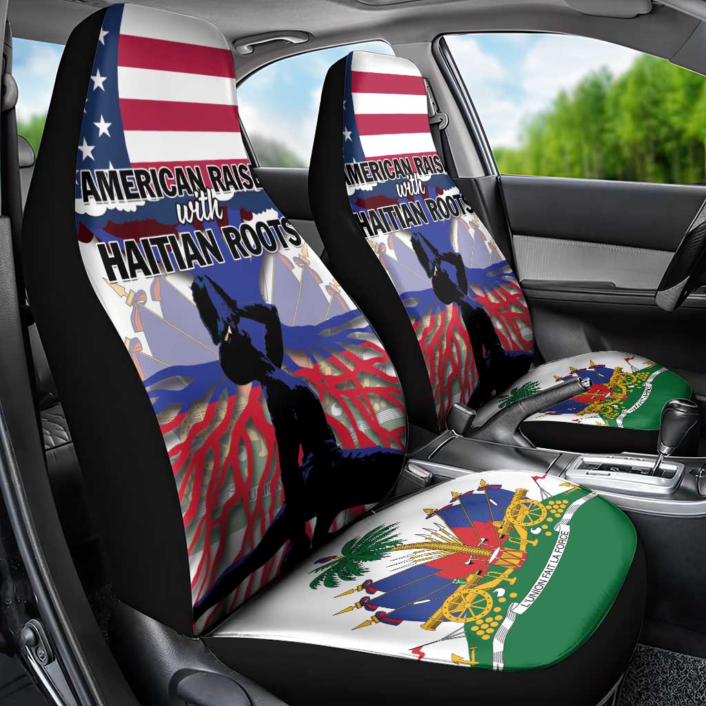 Afro Haiti Heritage Month 2025 Car Seat Cover American Raised With Haitian Roots
