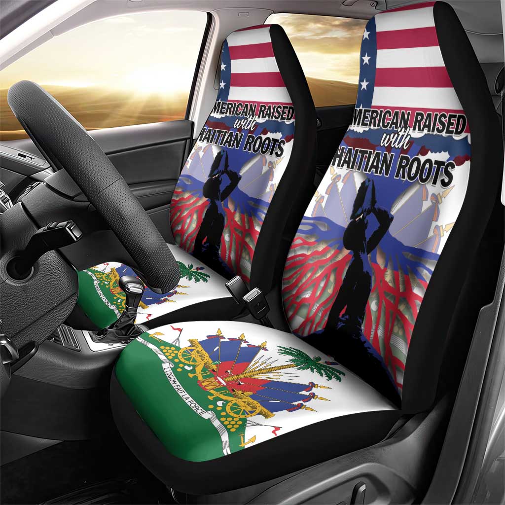 Afro Haiti Heritage Month 2025 Car Seat Cover American Raised With Haitian Roots