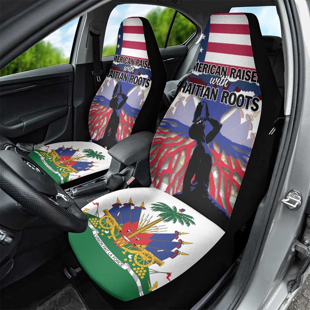 Afro Haiti Heritage Month 2025 Car Seat Cover American Raised With Haitian Roots