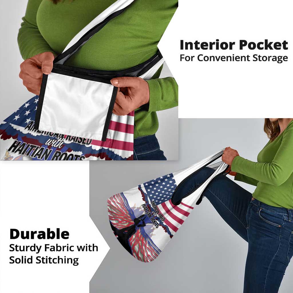 Afro Haiti Heritage Month 2025 Grocery Bag American Raised With Haitian Roots