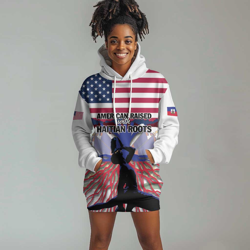 Afro Haiti Heritage Month 2025 Hoodie Dress American Raised With Haitian Roots