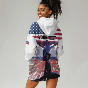 Afro Haiti Heritage Month 2025 Hoodie Dress American Raised With Haitian Roots
