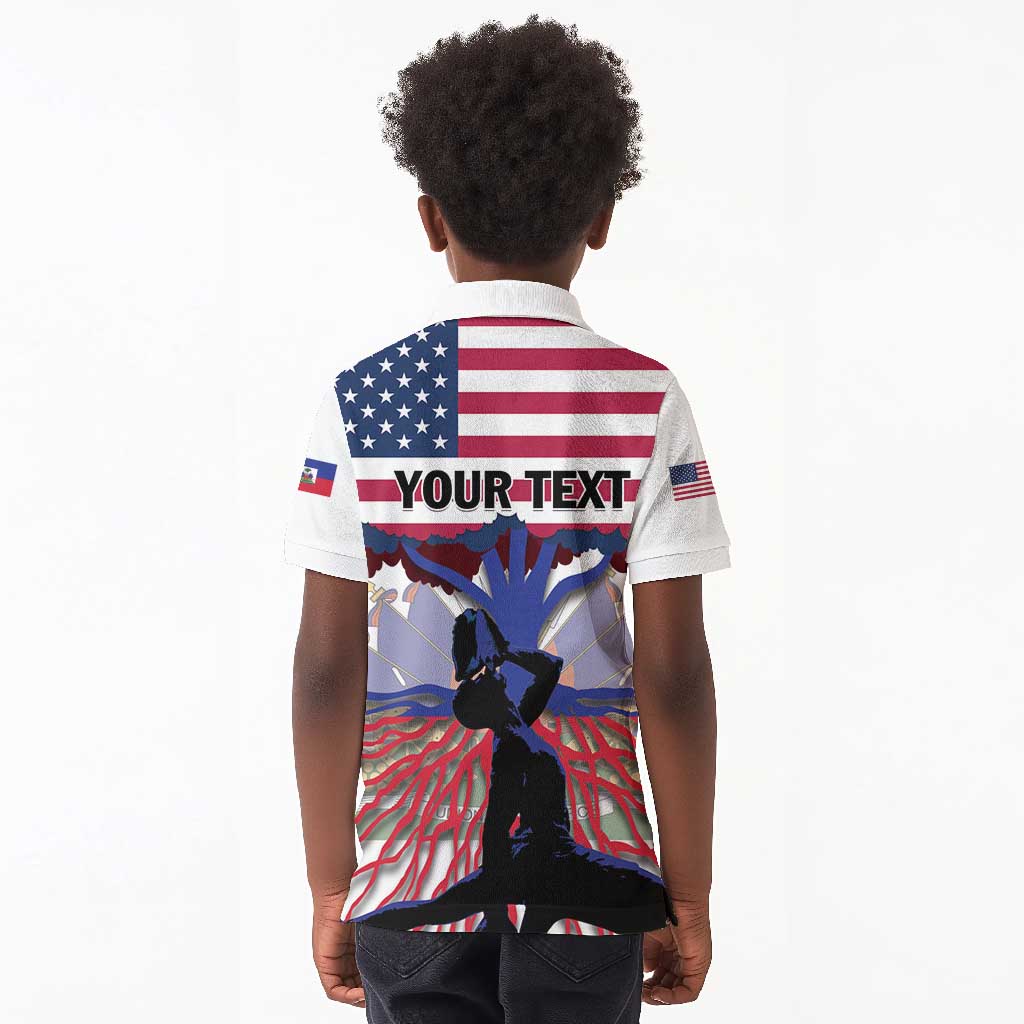 Afro Haiti Heritage Month 2025 Kid Polo Shirt American Raised With Haitian Roots