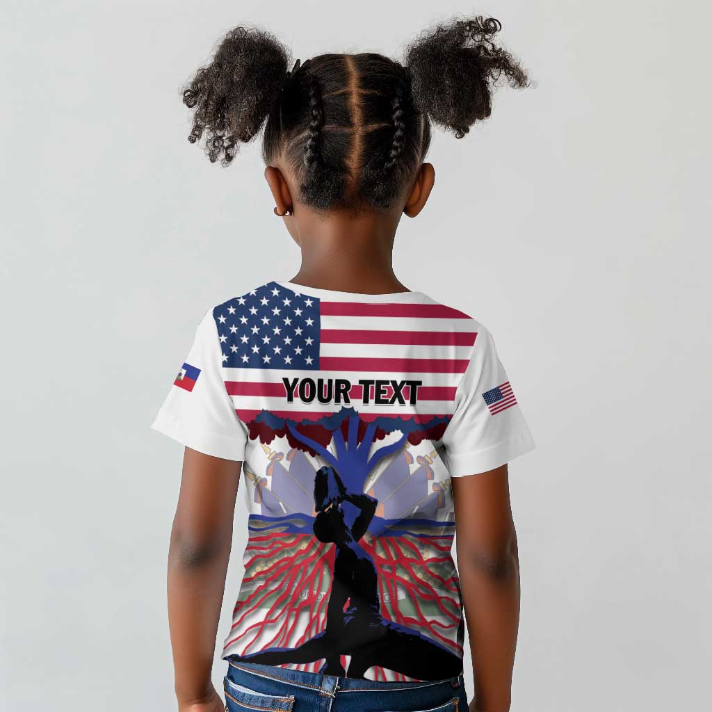 Afro Haiti Heritage Month 2025 Kid T shirt American Raised With Haitian Roots