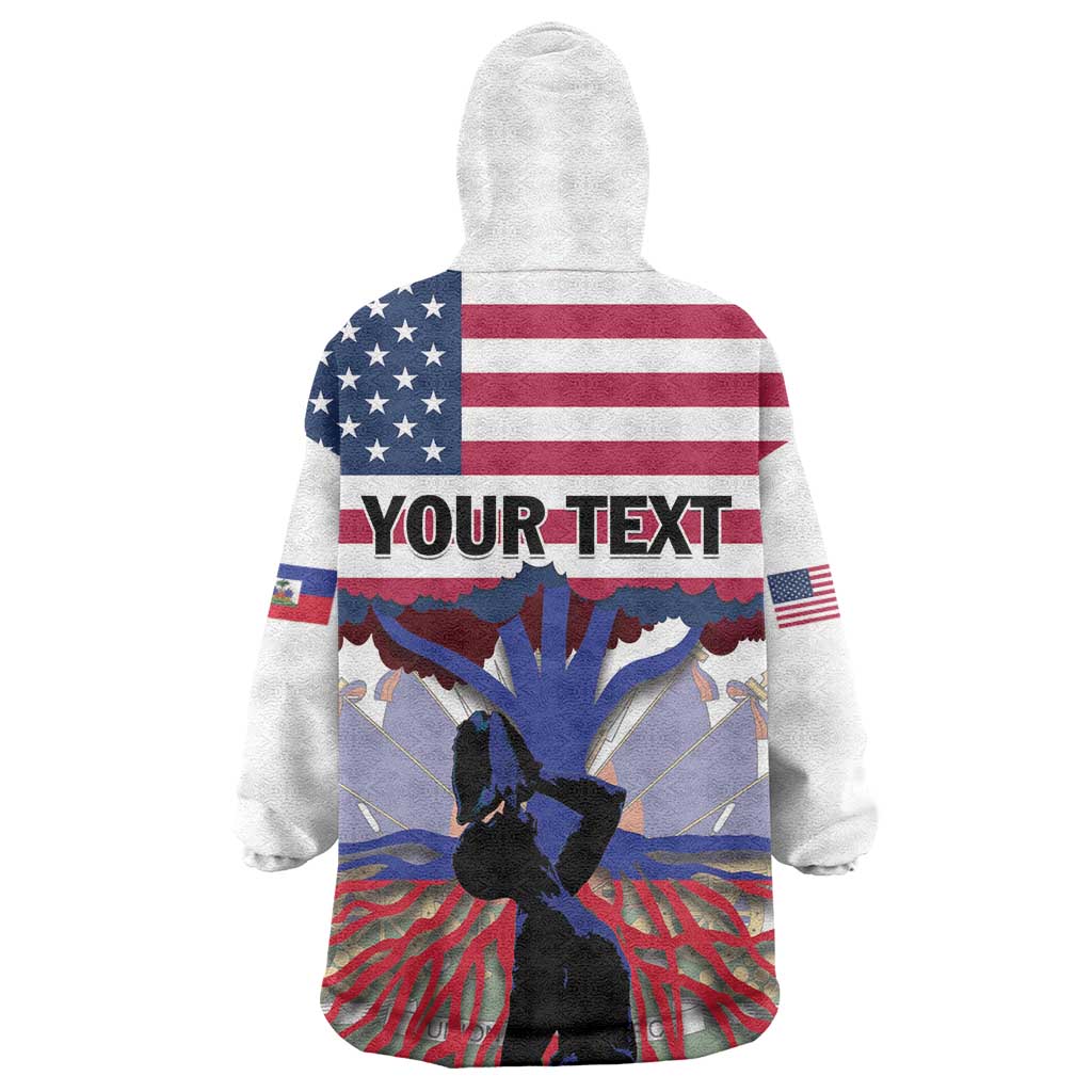 Afro Haiti Heritage Month 2025 Kid Wearable Blanket Hoodie American Raised With Haitian Roots