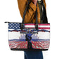 Afro Haiti Heritage Month 2025 Leather Tote Bag American Raised With Haitian Roots