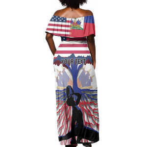 Afro Haiti Heritage Month 2025 Off Shoulder Maxi Dress American Raised With Haitian Roots