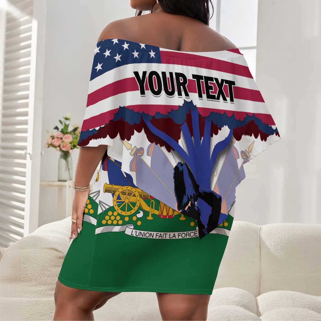 Afro Haiti Heritage Month 2025 Off Shoulder Short Dress American Raised With Haitian Roots