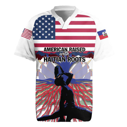 Afro Haiti Heritage Month 2025 Rugby Jersey American Raised With Haitian Roots