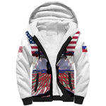 Afro Haiti Heritage Month 2025 Sherpa Hoodie American Raised With Haitian Roots