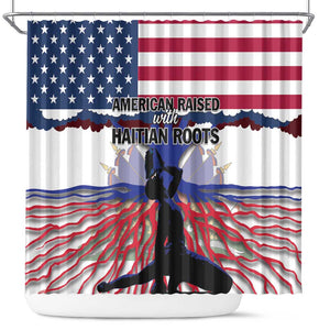 Afro Haiti Heritage Month 2025 Shower Curtain American Raised With Haitian Roots
