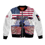 Afro Haiti Heritage Month 2025 Sleeve Zip Bomber Jacket American Raised With Haitian Roots
