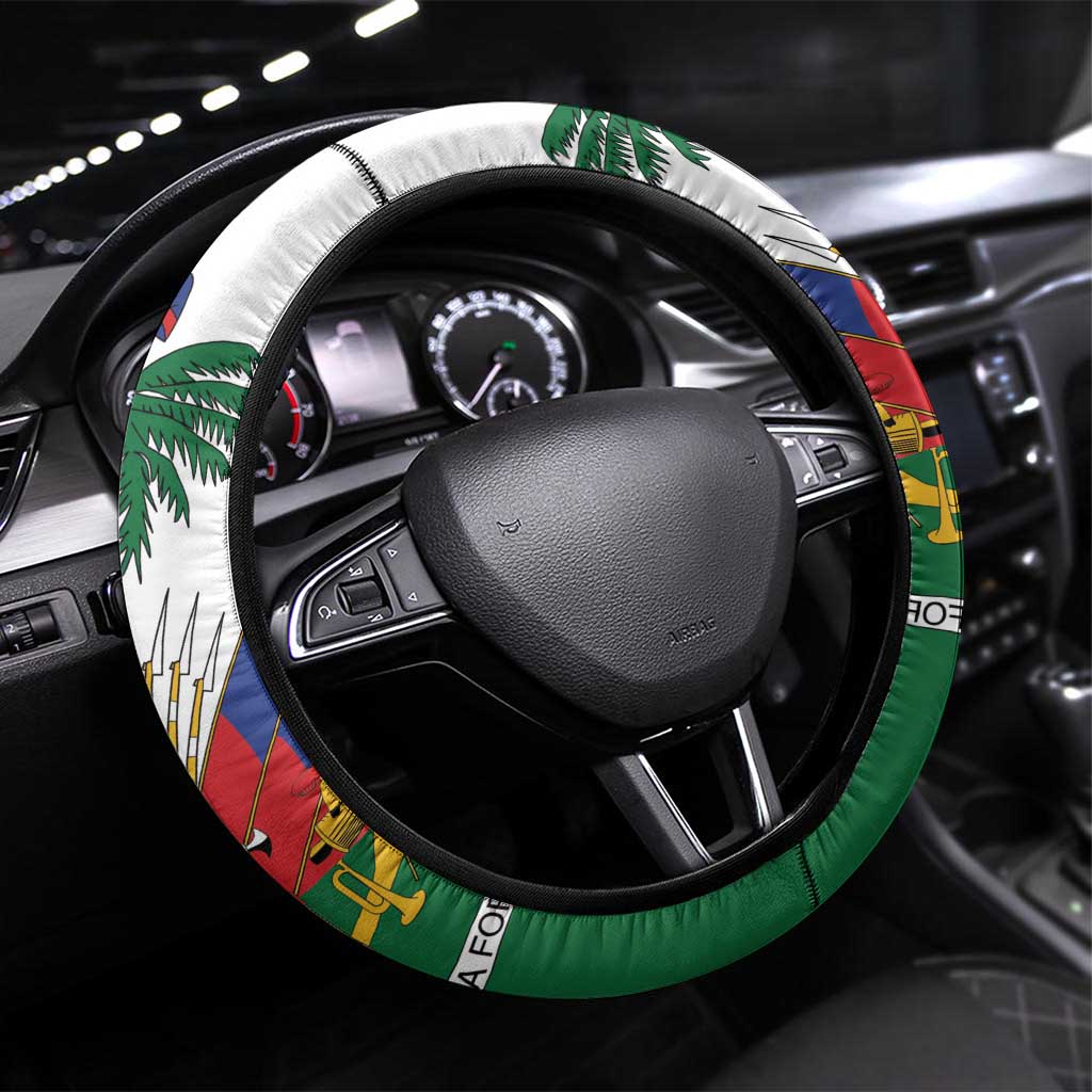 Afro Haiti Heritage Month 2025 Steering Wheel Cover American Raised With Haitian Roots