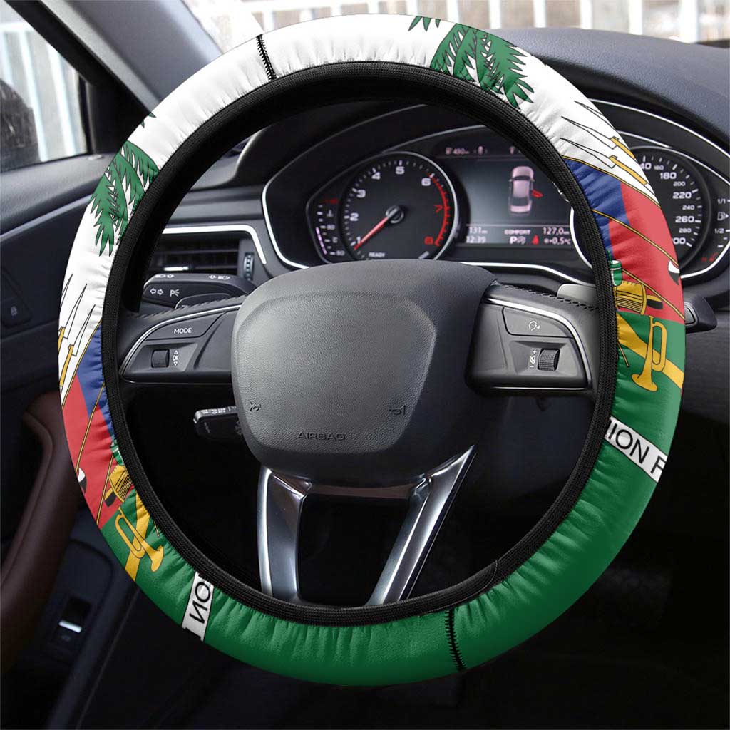 Afro Haiti Heritage Month 2025 Steering Wheel Cover American Raised With Haitian Roots