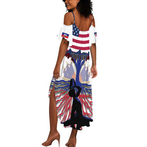 Afro Haiti Heritage Month 2025 Summer Maxi Dress American Raised With Haitian Roots
