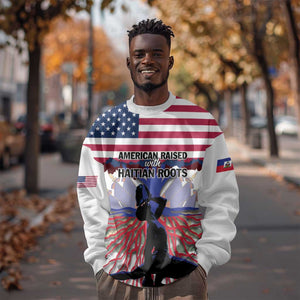 Afro Haiti Heritage Month 2025 Sweatshirt American Raised With Haitian Roots