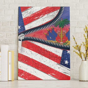 Haitian Americans Zipper Stylized Canvas Wall Art Haiti Heritage Month 2025