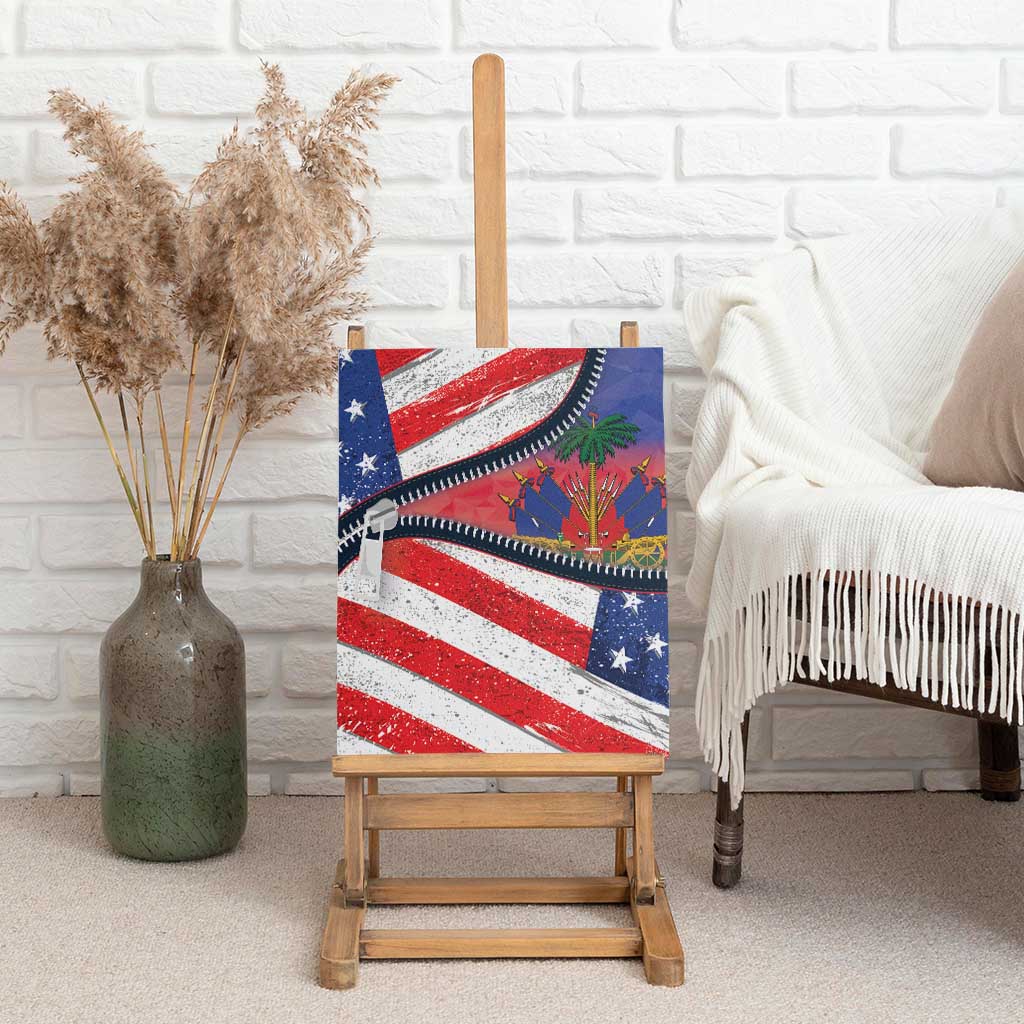 Haitian Americans Zipper Stylized Canvas Wall Art Haiti Heritage Month 2025