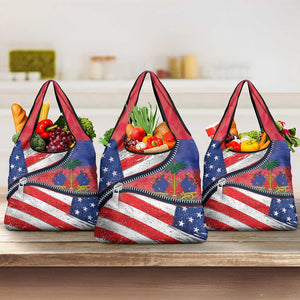 Haitian Americans Zipper Stylized Grocery Bag Haiti Heritage Month 2025