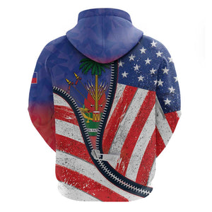 Haitian Americans Zipper Stylized Hoodie Haiti Heritage Month 2025