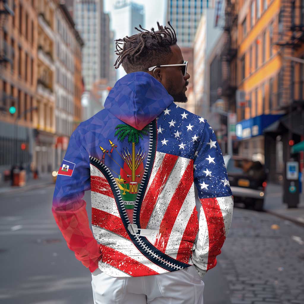 Haitian Americans Zipper Stylized Hoodie Haiti Heritage Month 2025