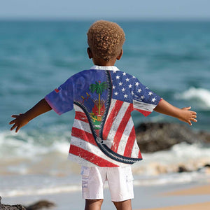 Haitian Americans Zipper Stylized Kid Hawaiian Shirt Haiti Heritage Month 2025