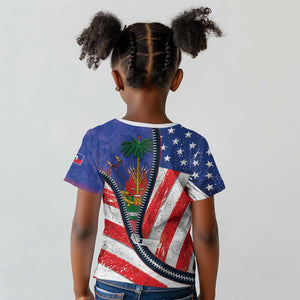 Haitian Americans Zipper Stylized Kid T shirt Haiti Heritage Month 2025