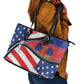 Haitian Americans Zipper Stylized Leather Tote Bag Haiti Heritage Month 2025
