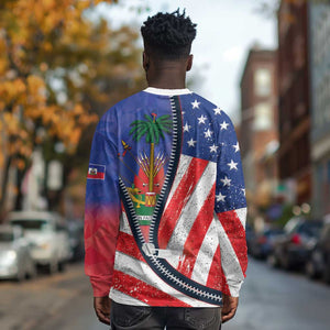 Haitian Americans Zipper Stylized Long Sleeve Shirt Haiti Heritage Month 2025