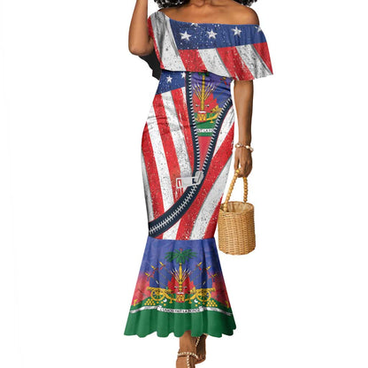 Haitian Americans Zipper Stylized Mermaid Dress Haiti Heritage Month 2025